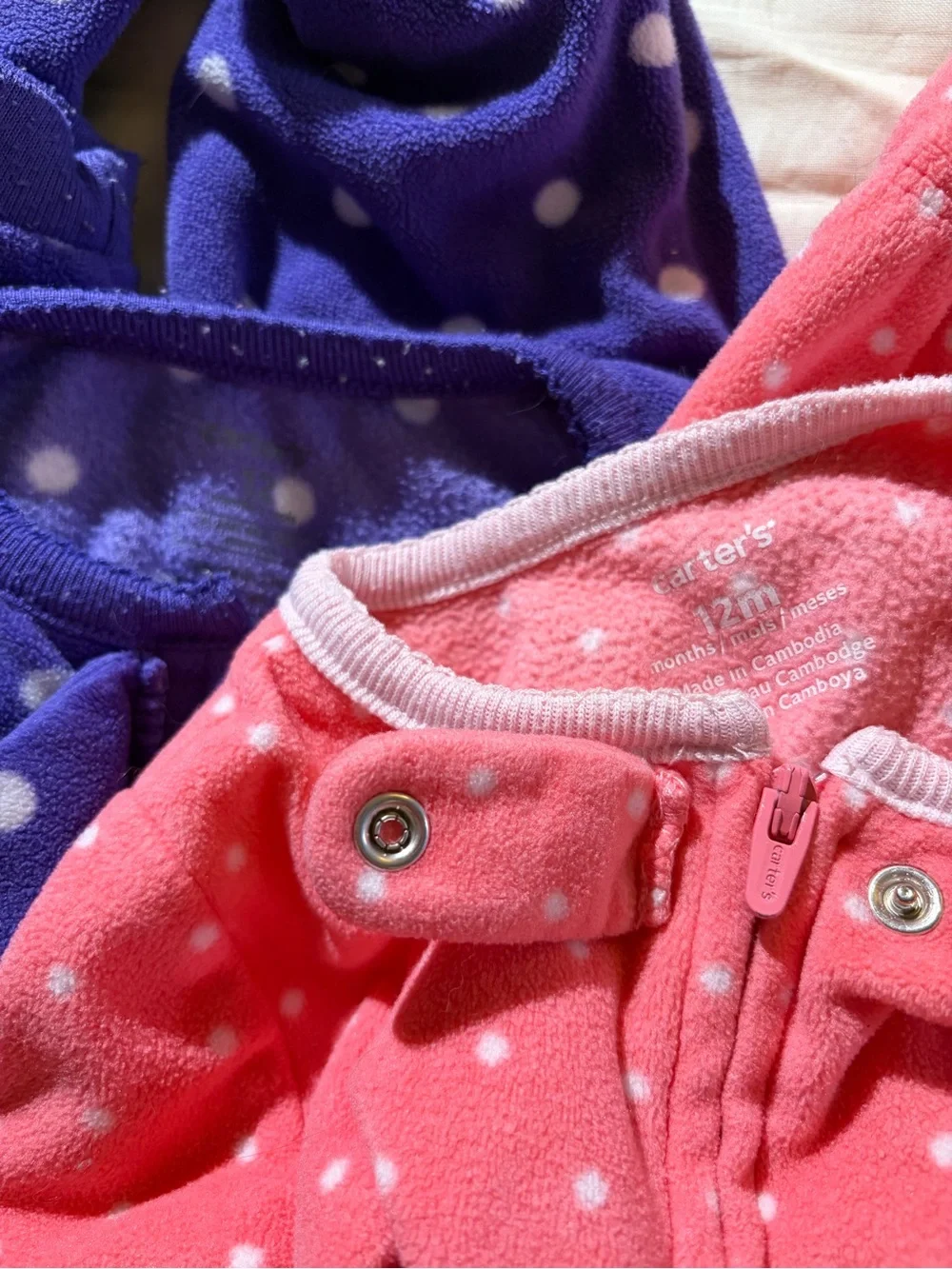 Carter’s Fleece Pajama - Coral Pink and Purple